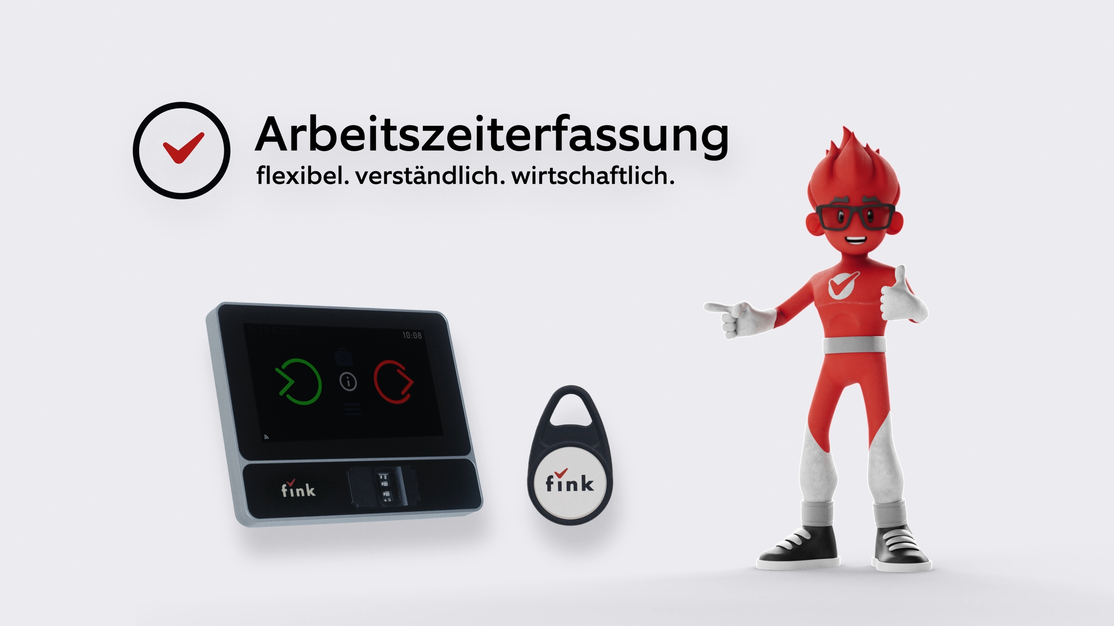 Finkzeit ZHW Terminal mit RFID-Chip – Arbeitszeiterfassung flexibel, verständlich, wirtschaftlich